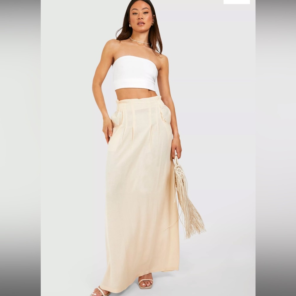 Boohoo Tall Linen Look Maxi